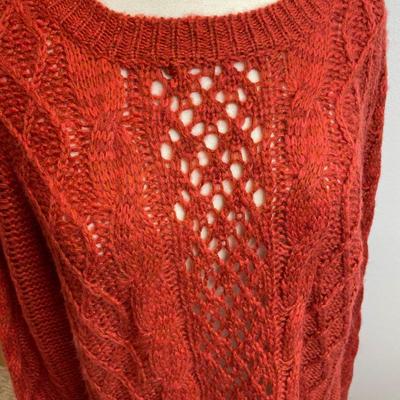 Pumpkin Cable Knit Long Sweater Medium