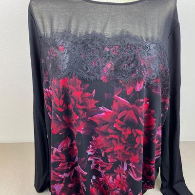 New Cupio Floral/Black Top 1X