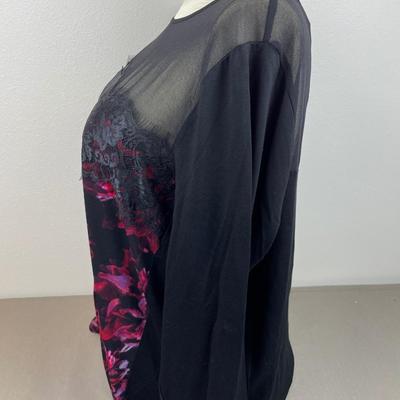 New Cupio Floral/Black Top 1X