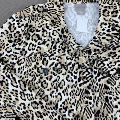 Chico’s Animal Print Denim Jacket 10-12