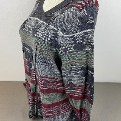 Ruff Hewn 1X Asymmetrical Zip Aztec Cardigan