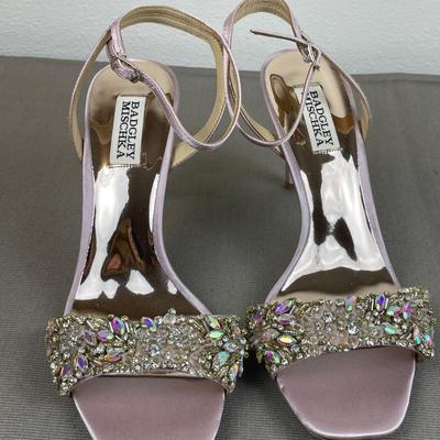 New Badgley Mischka Rose Crystal Sandals Size 8