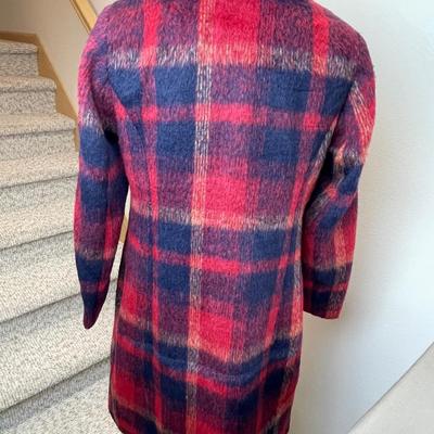 Dennis By Dennis Basso Red Plaid Coat 4