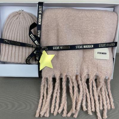 Steve Madden Blush Pink Scarf and Beanie Boxed Set