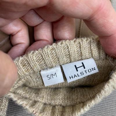 New Halston Leather Gloves Brown with Knit lining