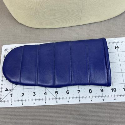 New Leather Pop Top Mittens Blue