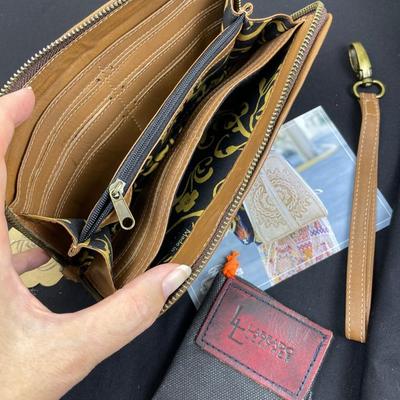 Labrado Tooled Leather Wallet with Wristlet Strap New!