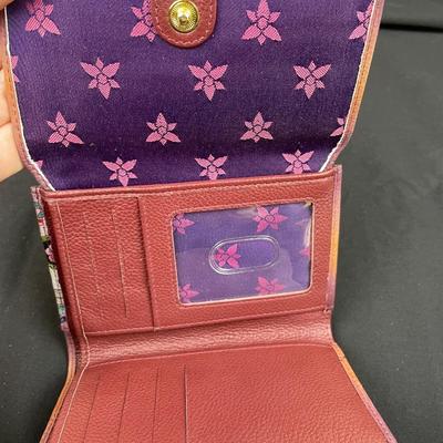 Anuschka Hand-Painted Leather Wallet Sugar Skull New