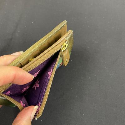 Anuschka Hand Painted Leather Wallet Horses