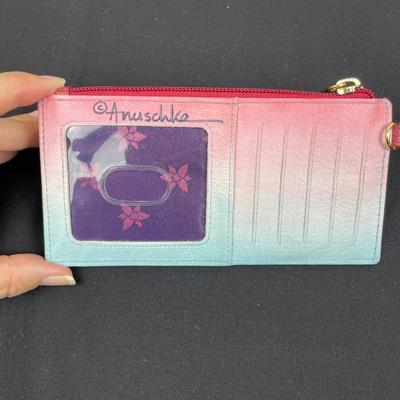 Anuschka Hand-painted Leather Wallet Cardinals