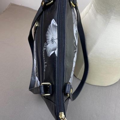 Anuschka Hand-painted Leather Large Butterfly Tote New