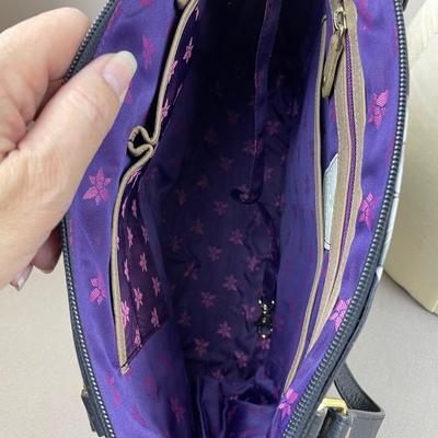 Anuschka Hand-painted Leather Large Butterfly Tote New