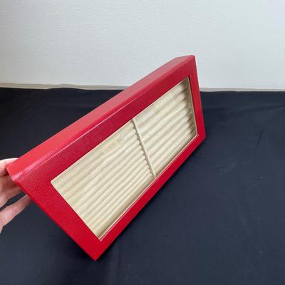 Wolf London Leather Ring Storage Tray Red New!