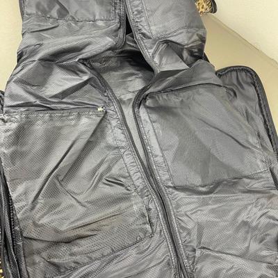 Leather Trim Leopard Print Garment Bag