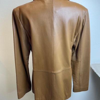Jones New York Tan Leather Blazer Size M