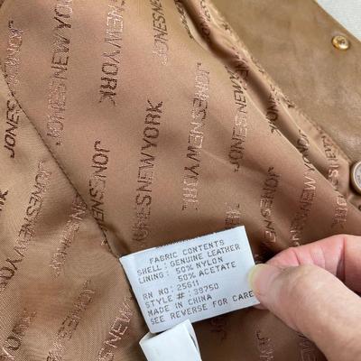 Jones New York Tan Leather Blazer Size M