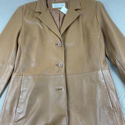 Jones New York Tan Leather Blazer Size M