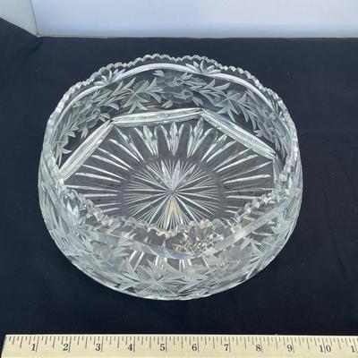 Very Heavy Cut Crystal Centerpiece Bowl