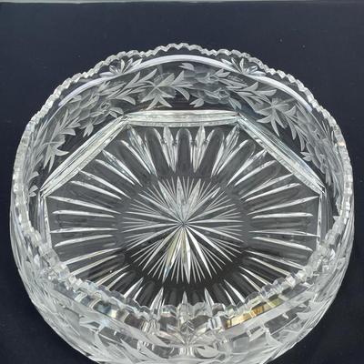 Very Heavy Cut Crystal Centerpiece Bowl