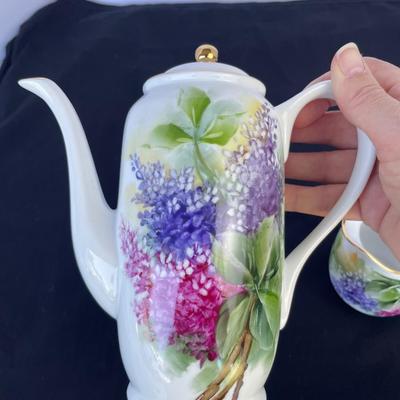Hand Painted China Tea Set Lilacs