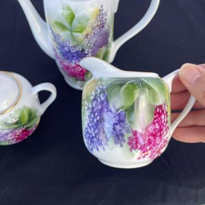 Hand Painted China Tea Set Lilacs