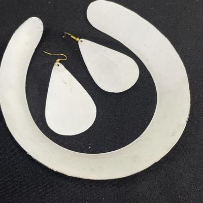 Peacock Collar Necklace and Earrings Set