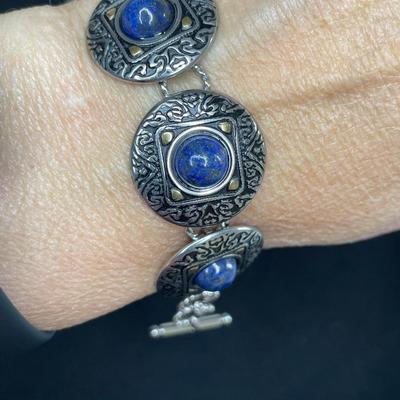 Lapis Stones Bracelet and Earrings