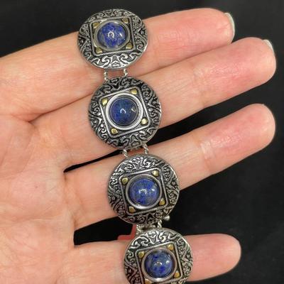 Lapis Stones Bracelet and Earrings