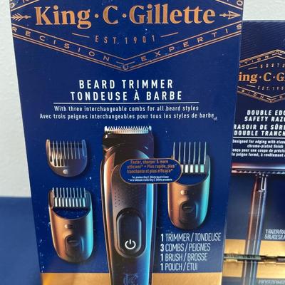 Men’s 3 Piece Set King C. Gillette Beard Trimmer, Safety Razor and Tom Ford Sample