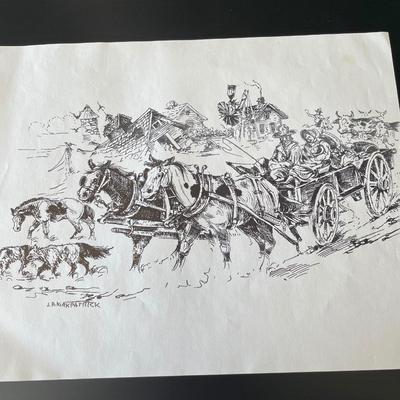 J.A. Kirkpatrick Original Oil Painting with 13 additional Prints