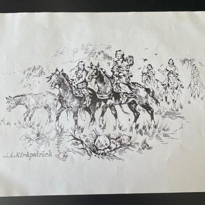 J.A. Kirkpatrick Original Oil Painting with 13 additional Prints