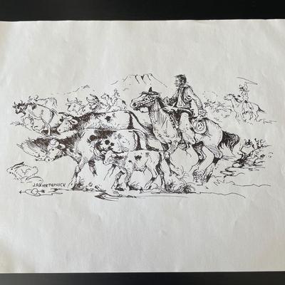 J.A. Kirkpatrick Original Oil Painting with 13 additional Prints