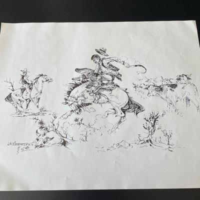 J.A. Kirkpatrick Original Oil Painting with 13 additional Prints