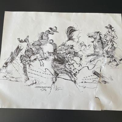 J.A. Kirkpatrick Original Oil Painting with 13 additional Prints