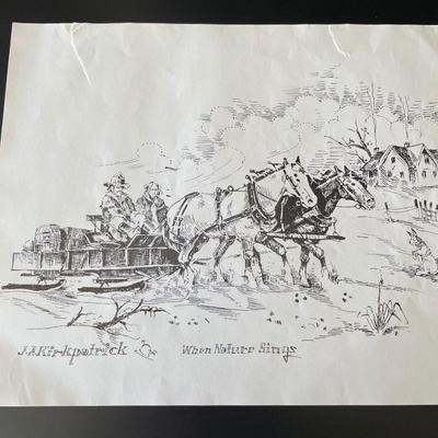 J.A. Kirkpatrick Original Oil Painting with 13 additional Prints