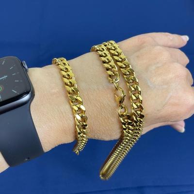 New Invicta Men’s Gold Stainless Steel Bracelet & Necklace Set