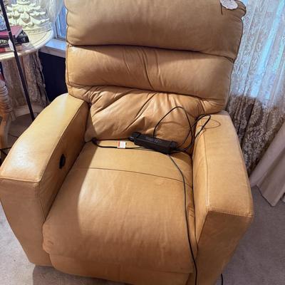 Lot 1: Plaid Chair, Leather Recliner, Art & More