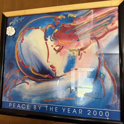 Lot 2: Peter Max Signed Art, Vintage record player & more art