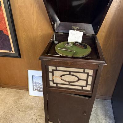 Lot 2: Peter Max Signed Art, Vintage record player & more art