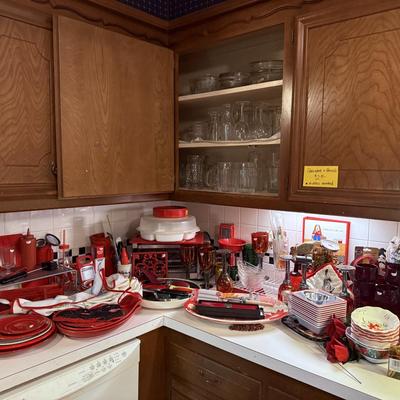 Lot 8: Kitchen Red Decor Selection