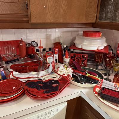 Lot 8: Kitchen Red Decor Selection