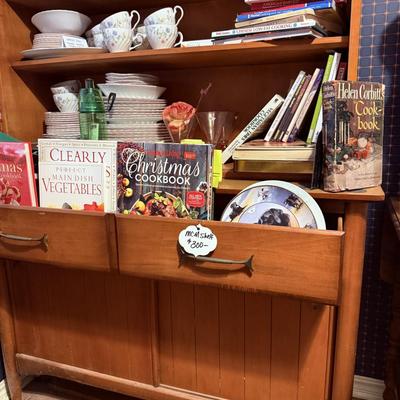 Lot 10: MCM Hutch, Furniture, Dishes & More