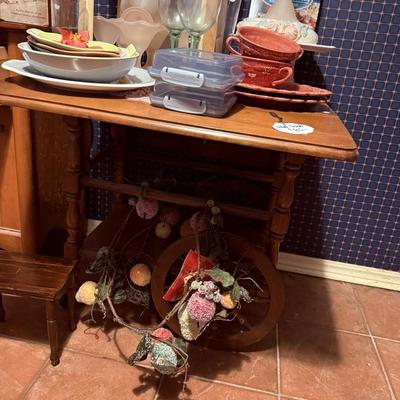 Lot 10: MCM Hutch, Furniture, Dishes & More