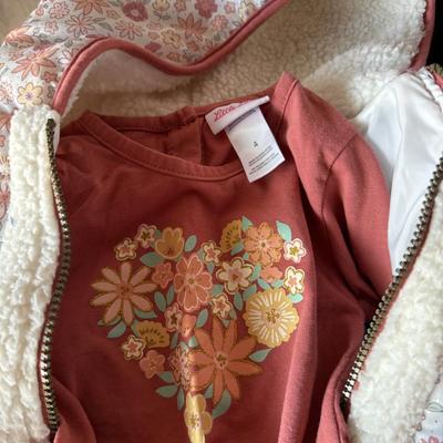 GIRLS SIZE 4 JACKETS, JEANS AND SHIRTS