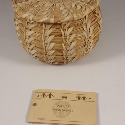 Hand Made Papago Indian Basket with Matchbook Collection