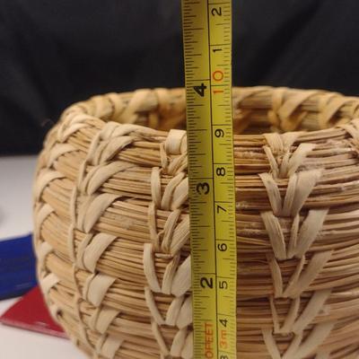 Hand Made Papago Indian Basket with Matchbook Collection