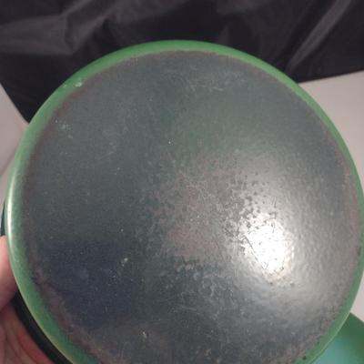 Vintage Enameled Metal Baking Dish with Lid