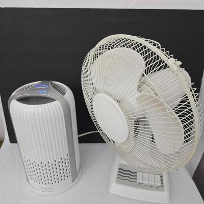 Homedics Totalclean Ion air purifier Model AP-T-10-WT With Optimus oscillating 3 speed electric fan Model F-1210