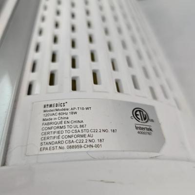 Homedics Totalclean Ion air purifier Model AP-T-10-WT With Optimus oscillating 3 speed electric fan Model F-1210