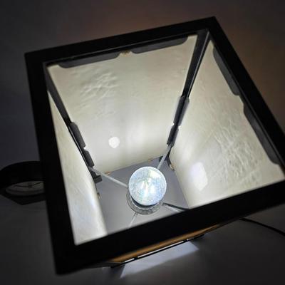 Beautiful Woodland Sunbeams Porcelain Lithophane Luminaire Accent Lamp with battery operated alarm clock